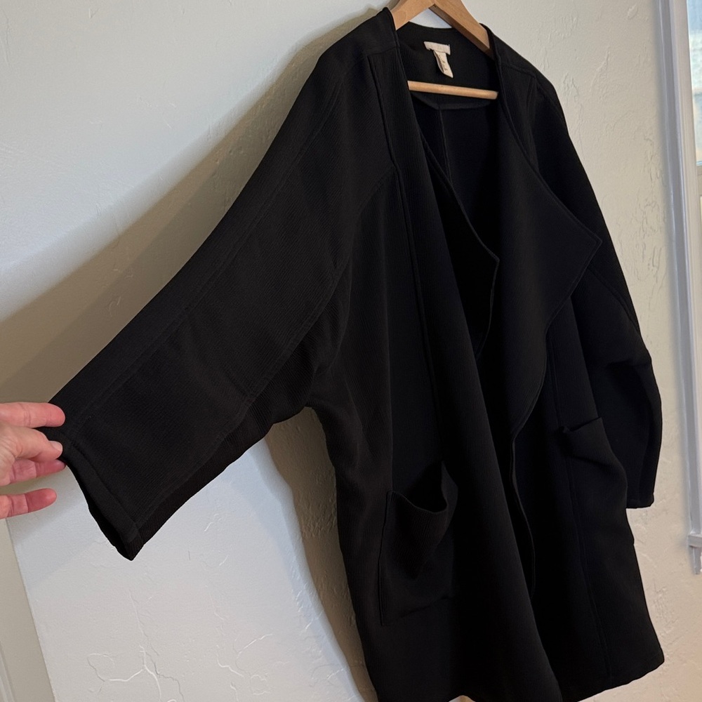 H&M Black Open Front Asymmetric Hem Cardigan